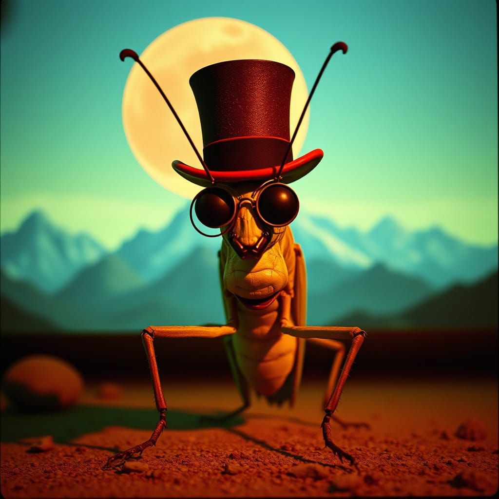 A portrait of a gentle cricket