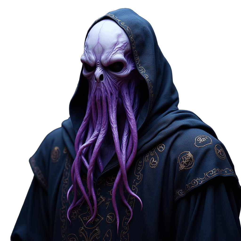 Illithid Mind Flayer Portrait in Hyperrealism