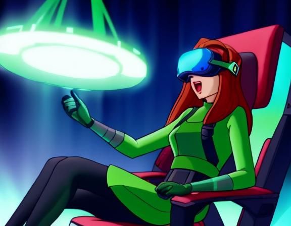 Woman with Hypnotic Headset in Virtual Reality