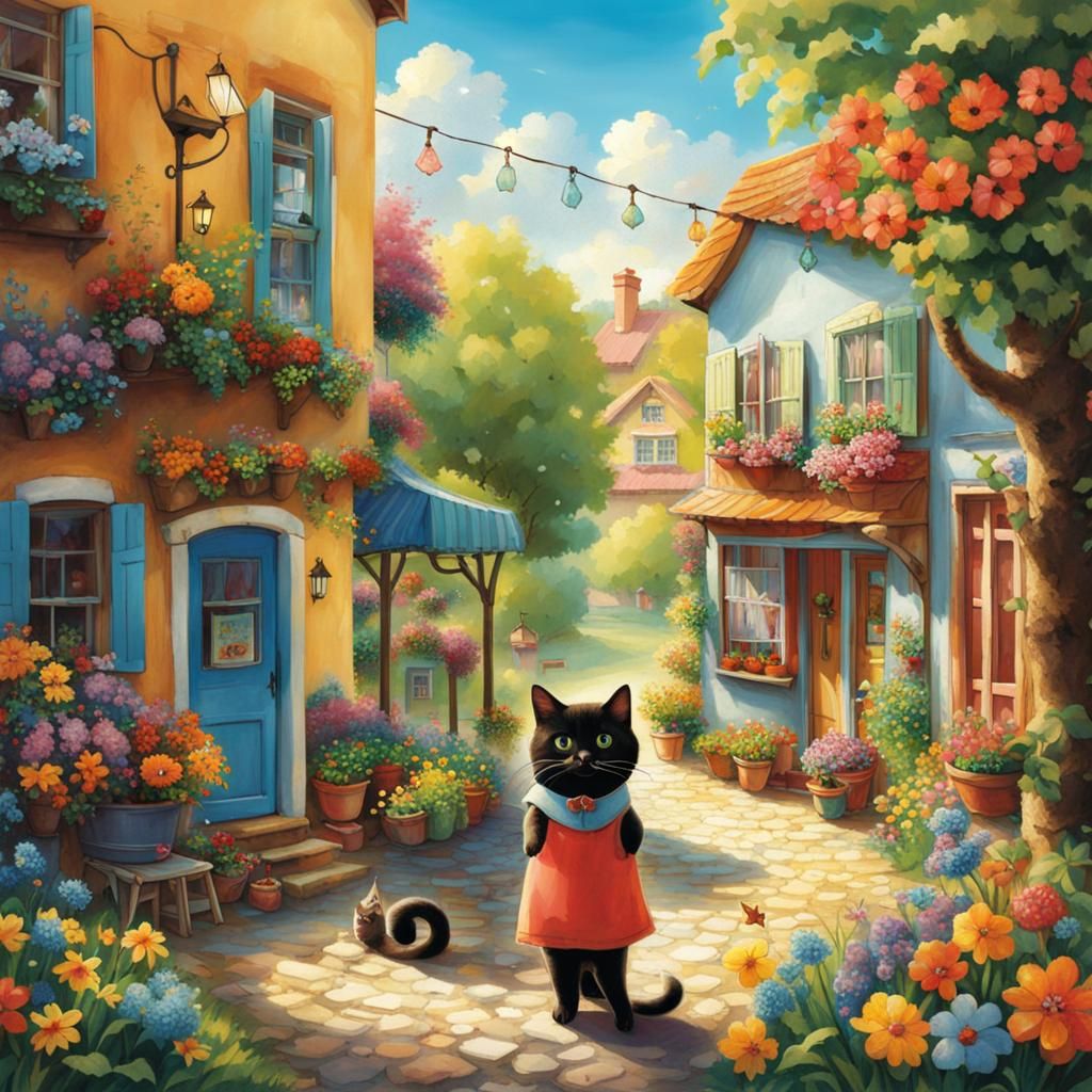 Girl Creates Necklace for Her Cat, Little Flower