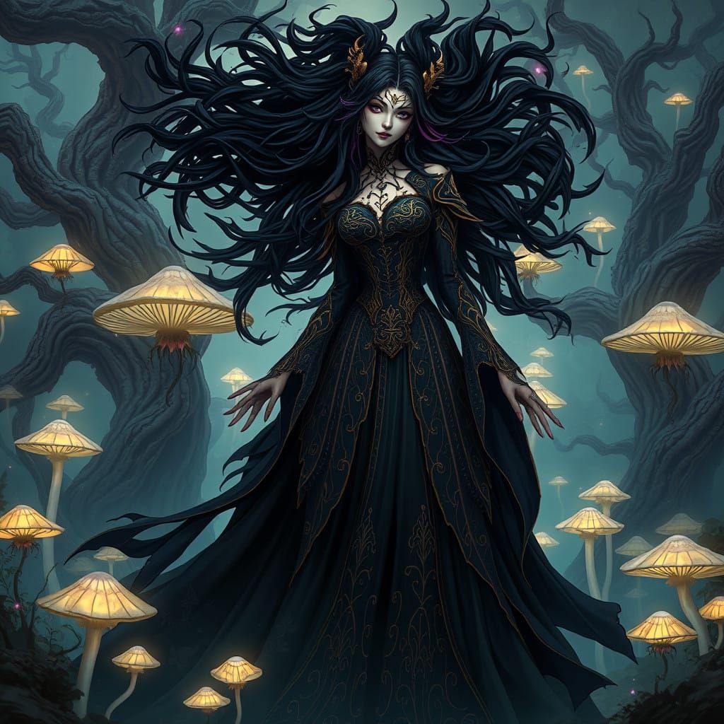 Majestic Sorceress in a Dark Anime Realm