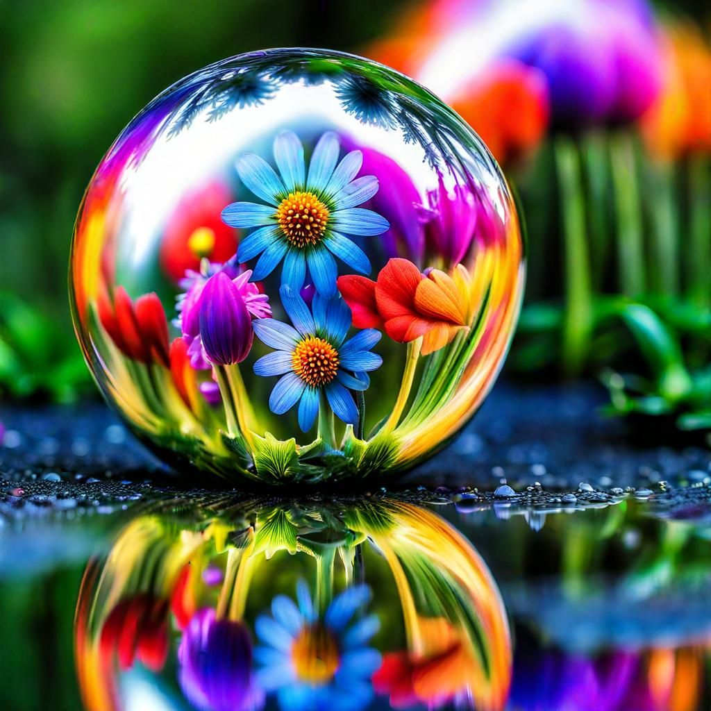Flowers in a drop