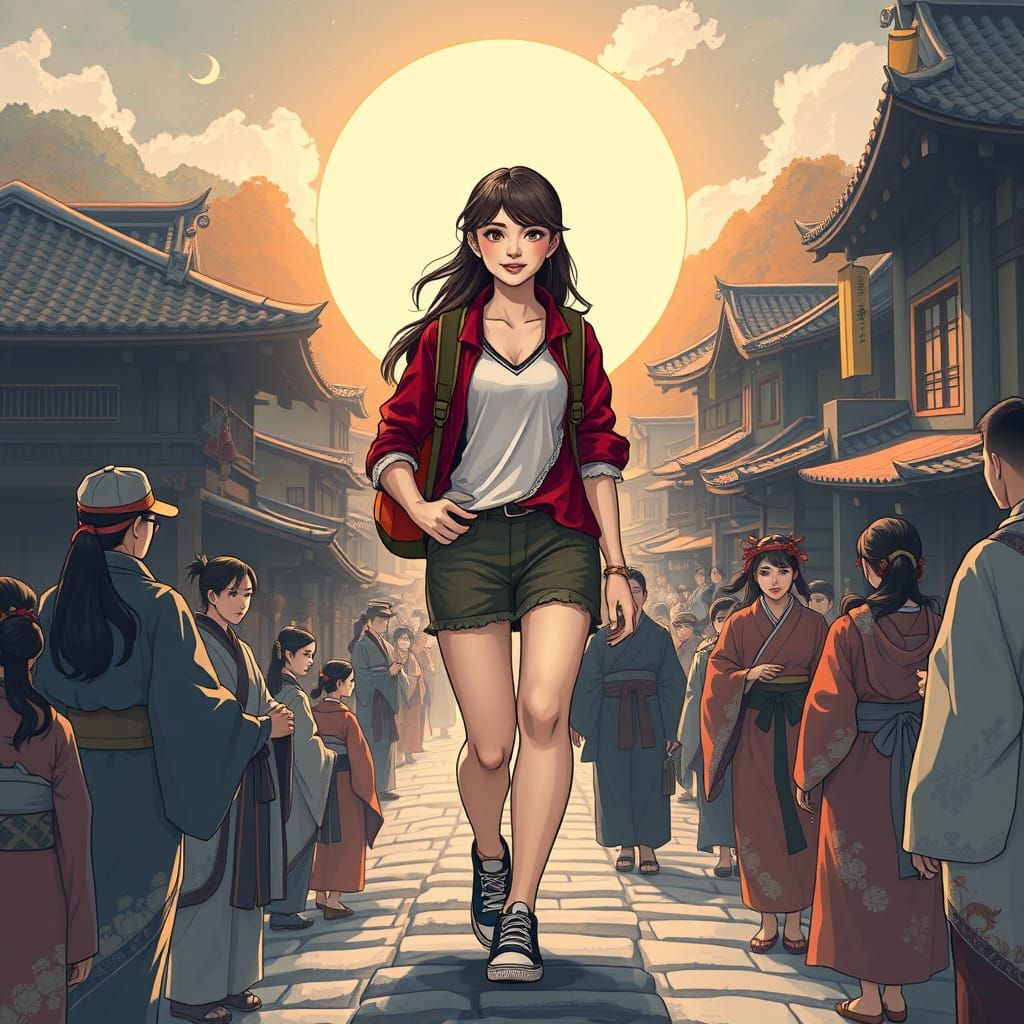 Student's Feudal Japan Portal, Hokusai and Mucha Style