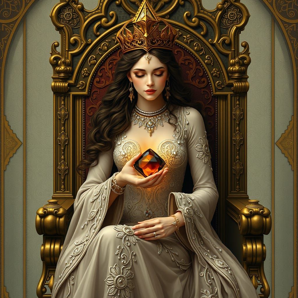 Earthen Gem Queen in Art Nouveau Style