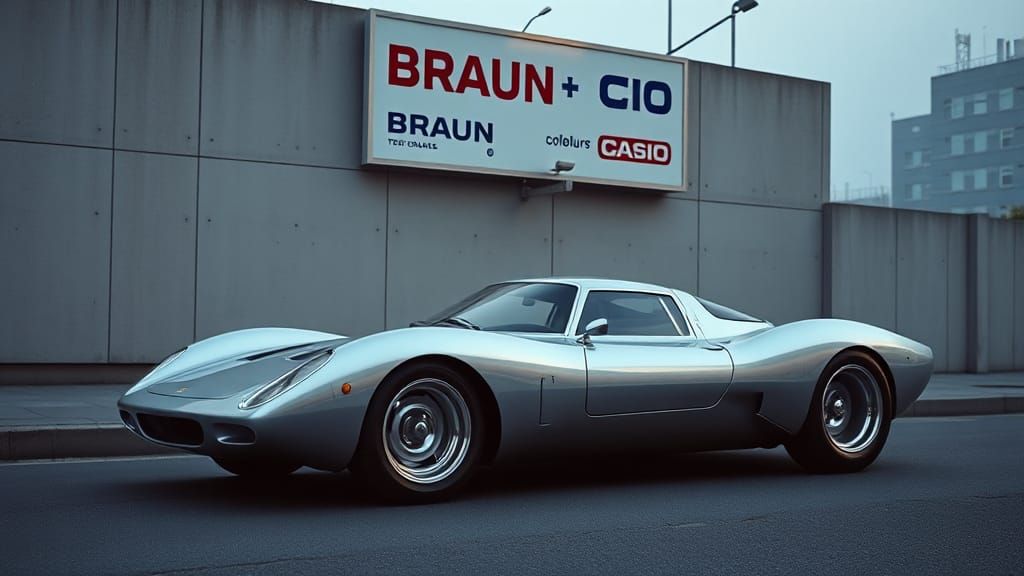 Retro-Futuristic Sports Car on Desolate London Street