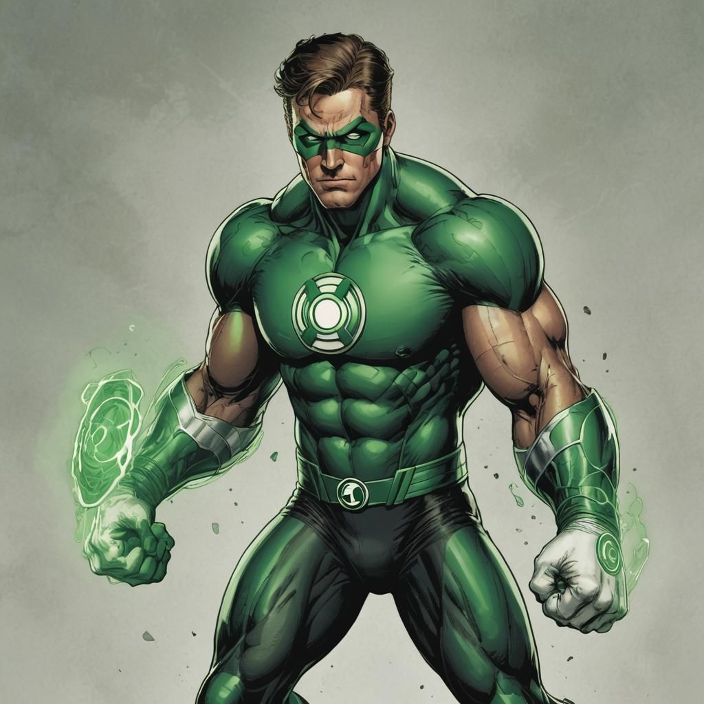 Green Lantern as a Powerful Boxer Warrior