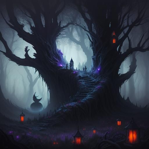 Emo Alice in Dark Wonderland: Surreal Gothic Dreamscape
