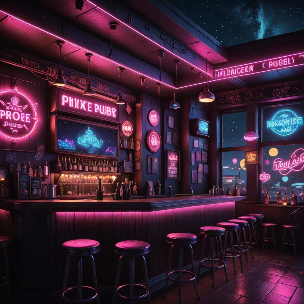 Neon Noir Fairy Dive Bar in Unreal Engine