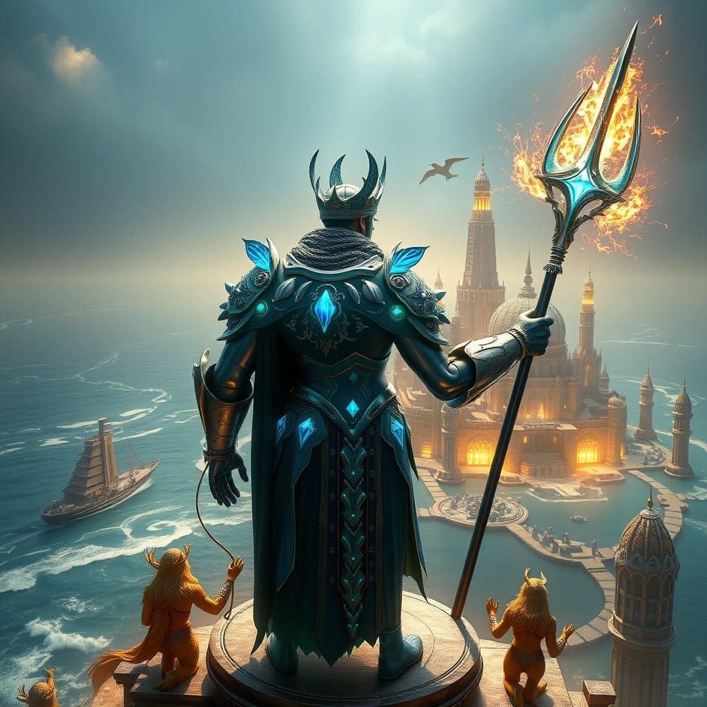 King Atlantis Reigns Over Oceanic Metropolis in Majestic Sci...