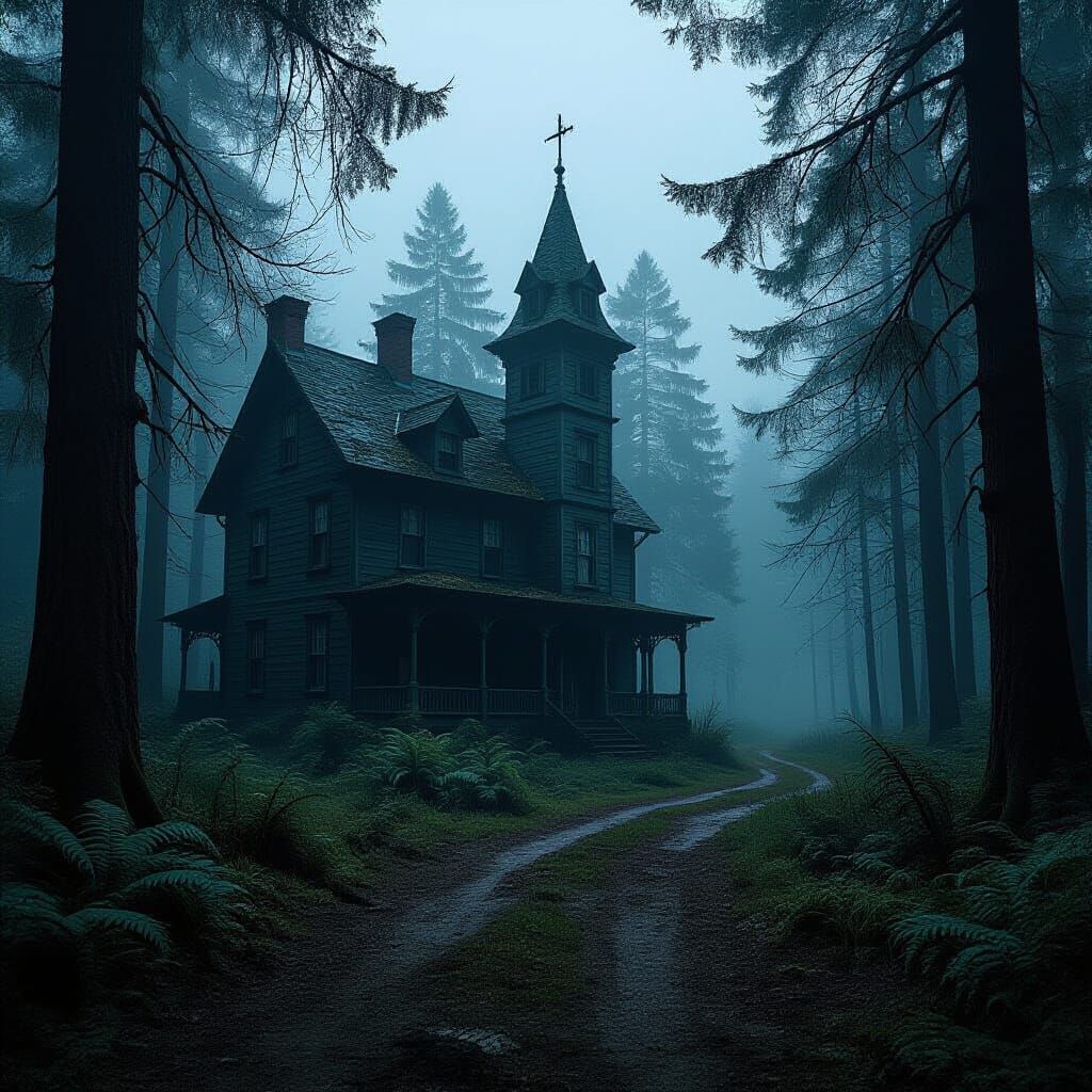 Forgotten Town in Overgrown Forest