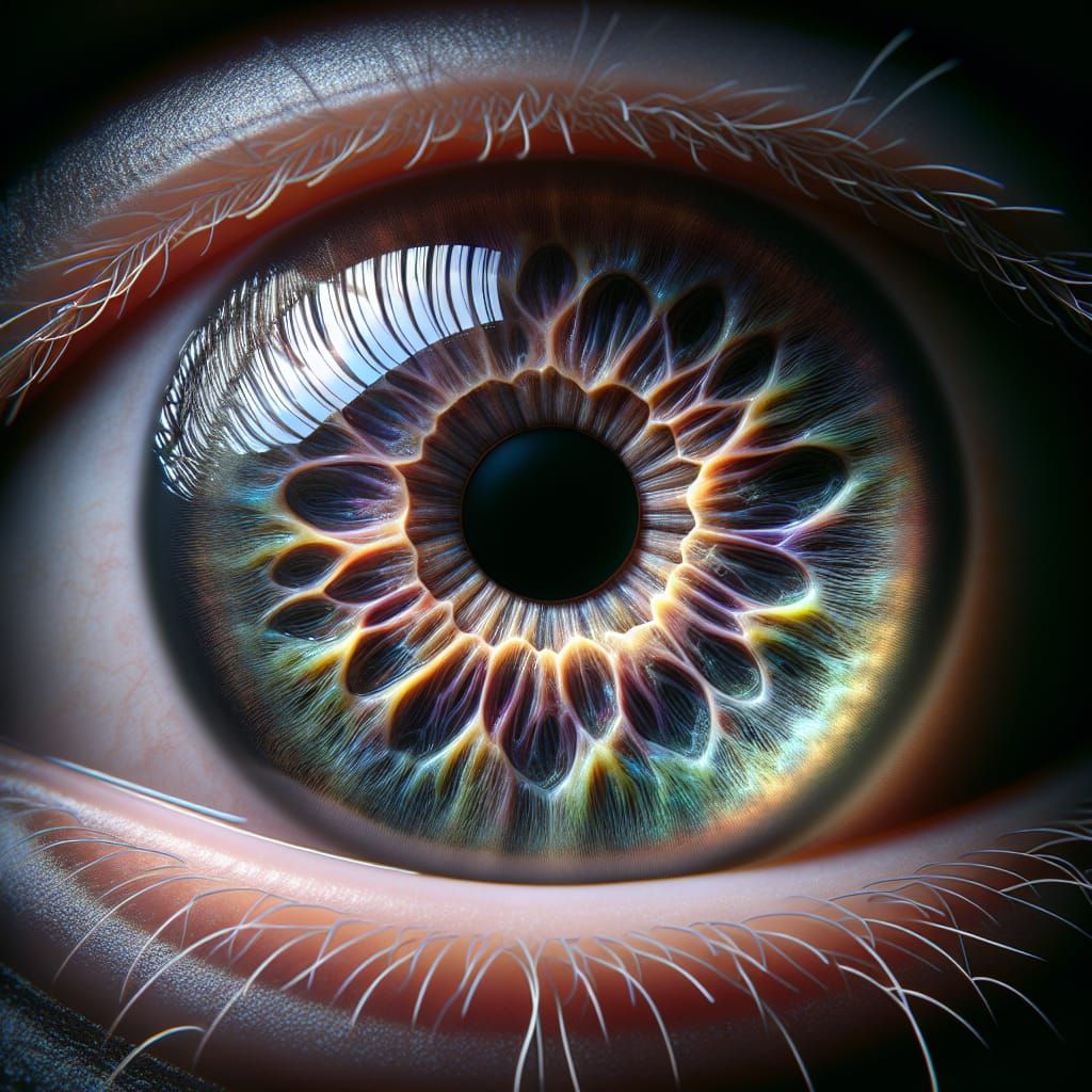 Detailed Iridescent Human Eye in High-Quality CGI