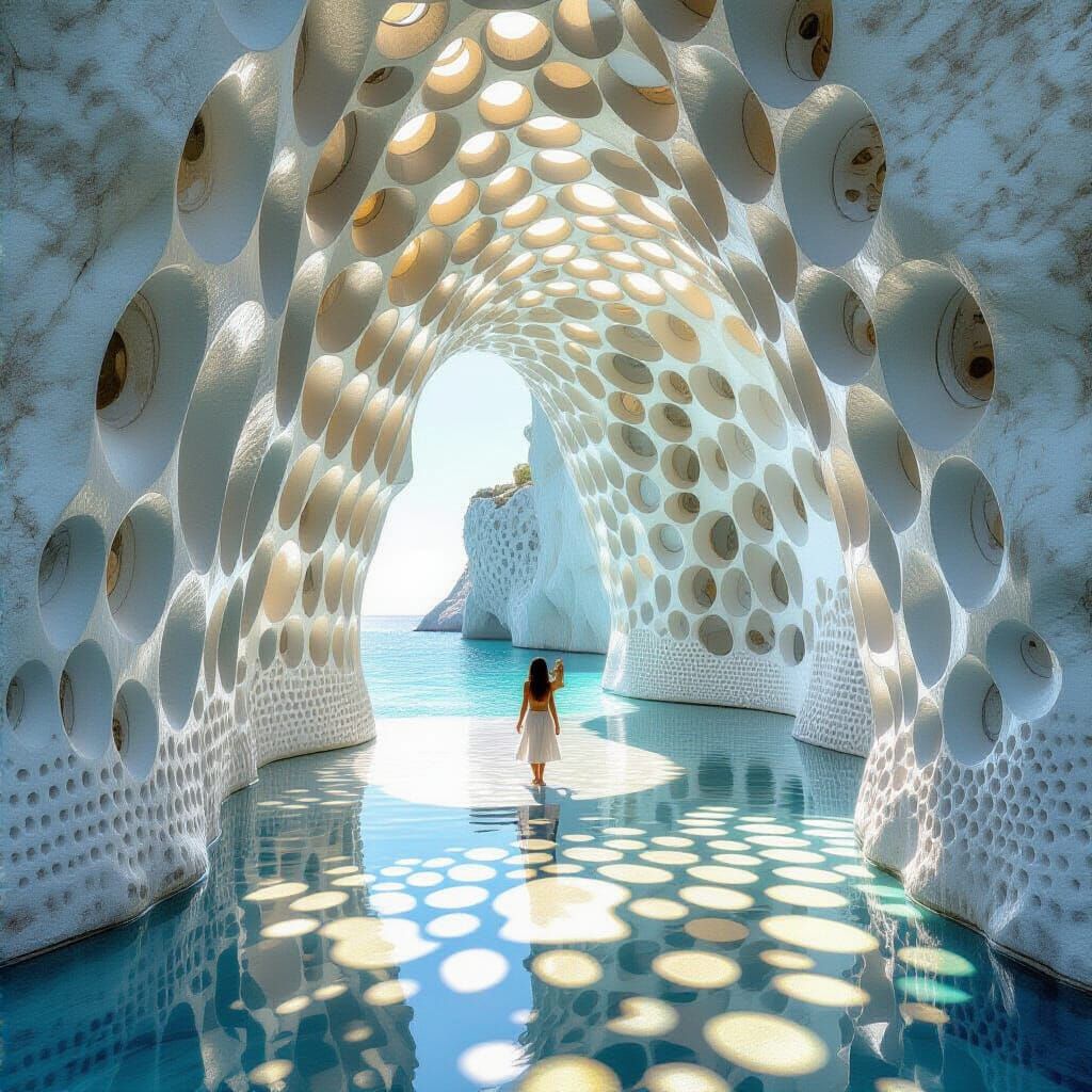 Surreal Fractal Lightscape of Sea Cliffs