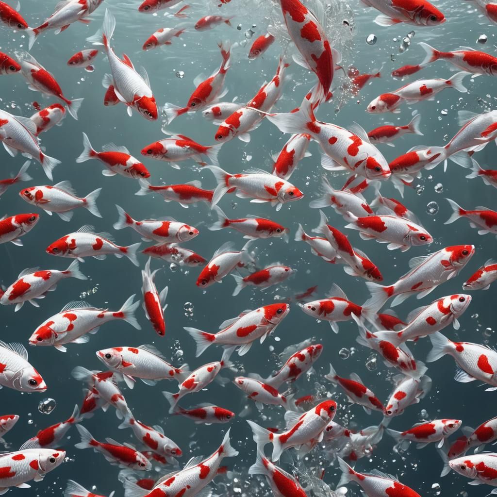 Koi Fish in Crystal Water: Digital Matte Painting