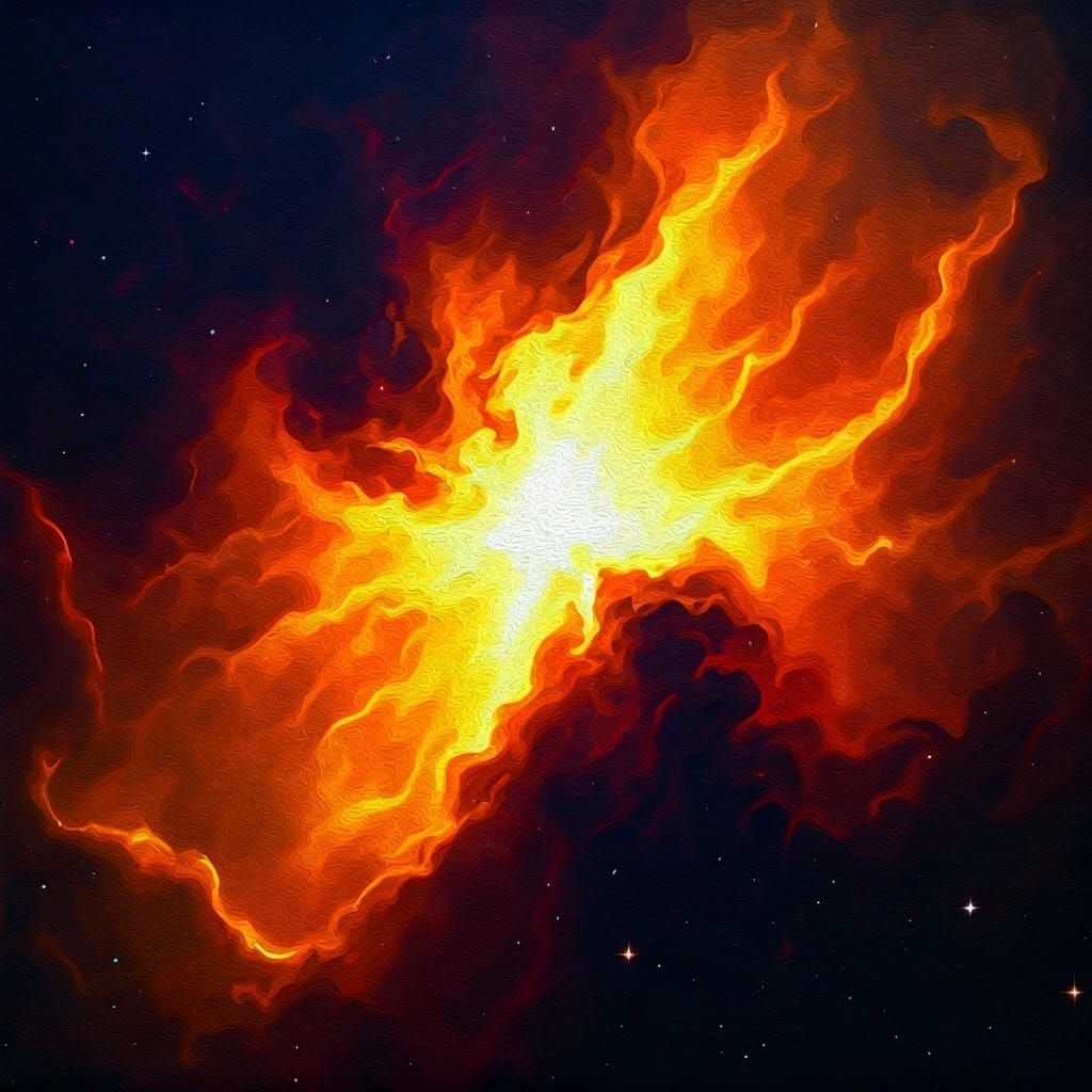 Cosmic Astral Illustration of Intense Flaming Emotions