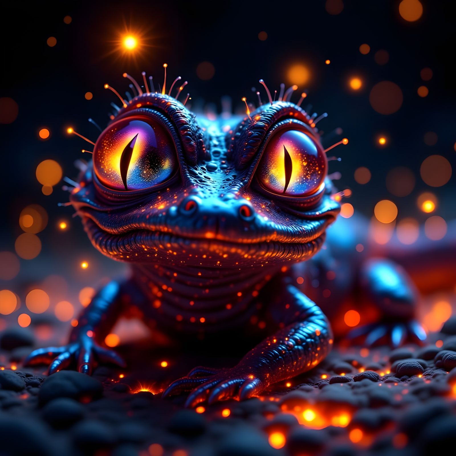 Adorable Baby Alligator with Expressive Eyes