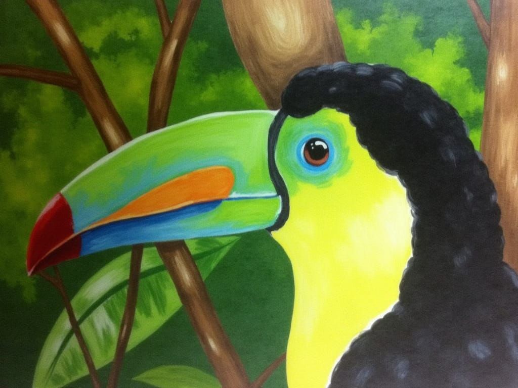 Vibrant Toucan Exploring the Jungle Canopy