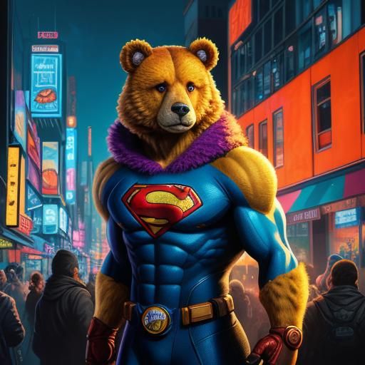 Teddy Bears Gather in a City: Comic Book Art