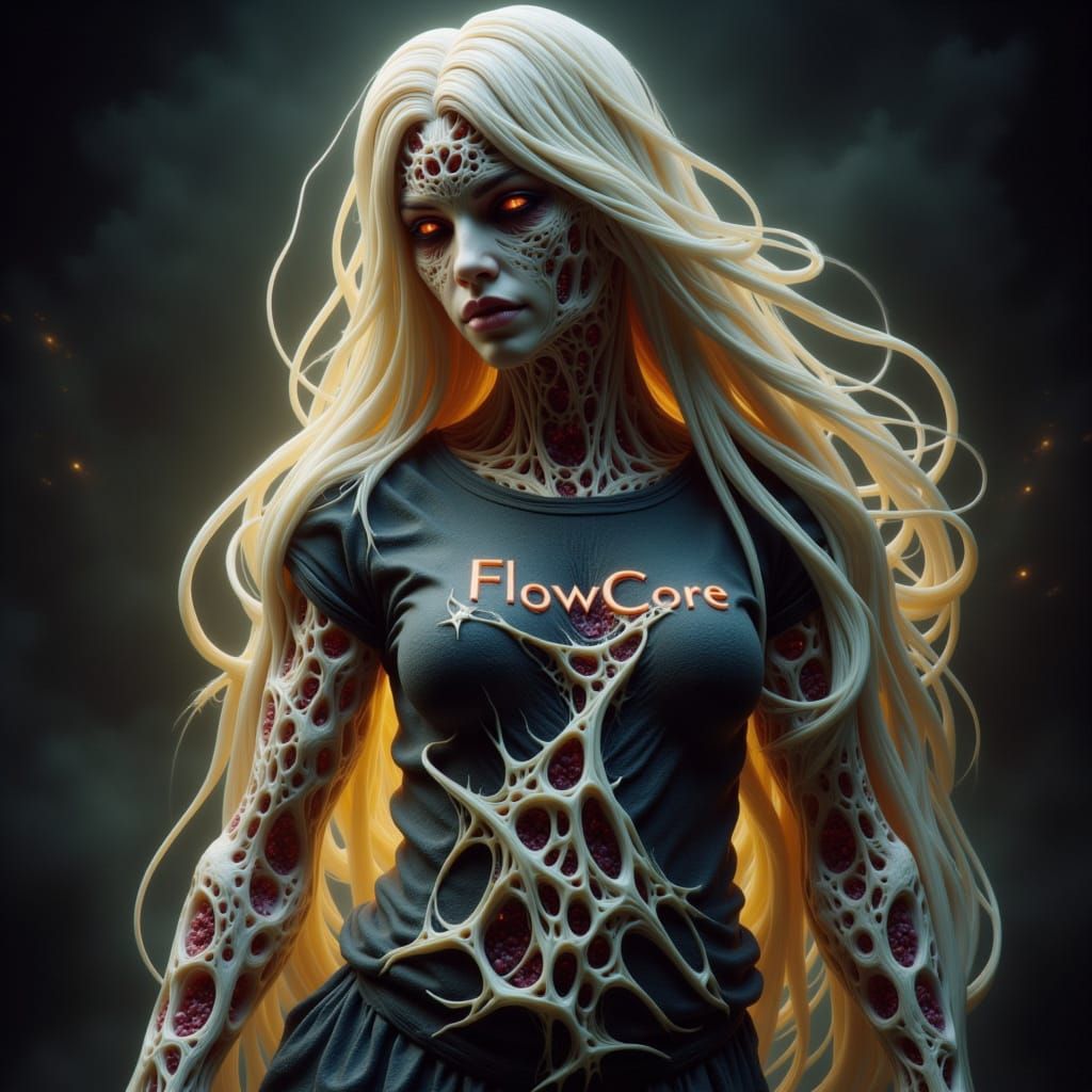 Attractive Woman Marble Statue in Sinister Style