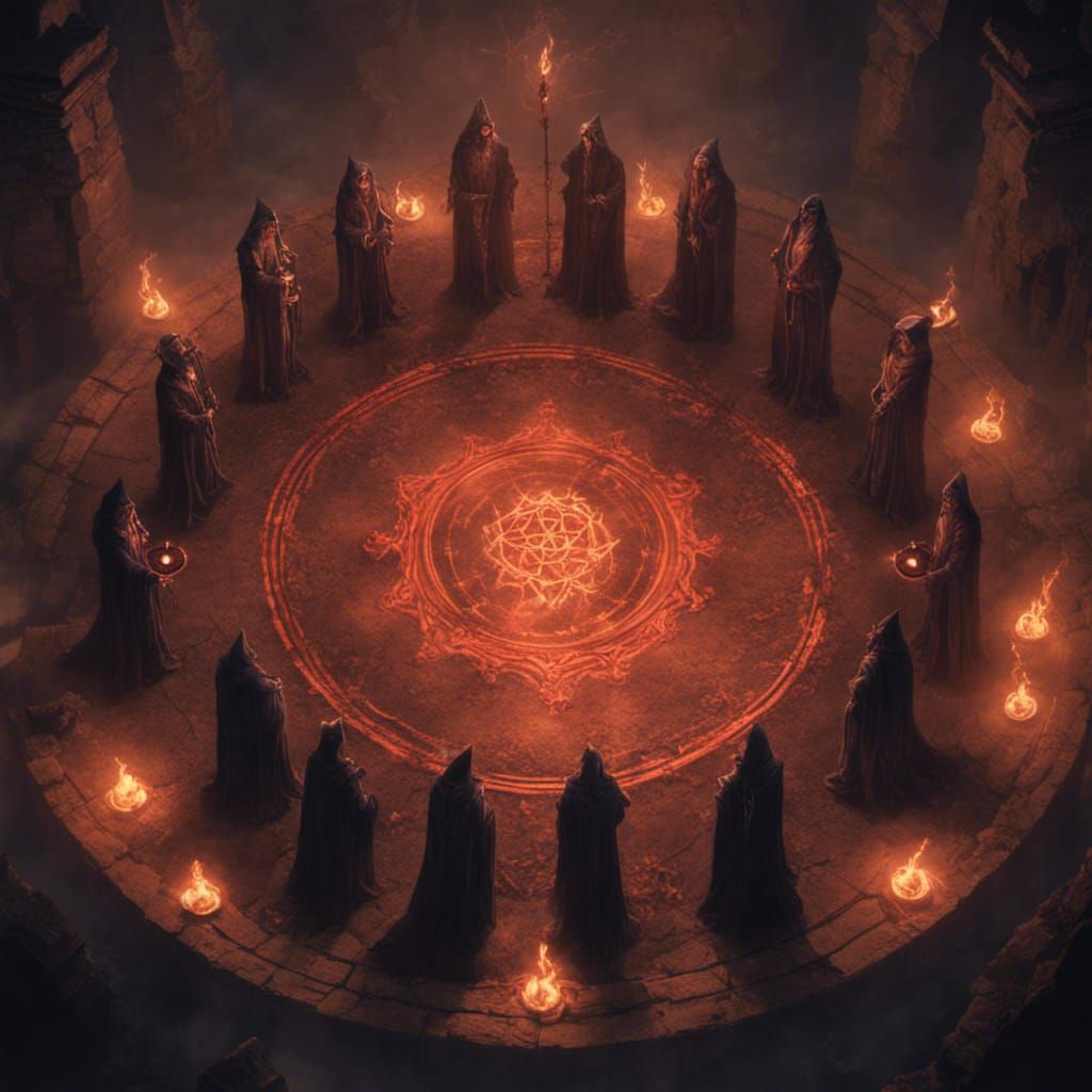 Demonic Entity Summoning in Dark Fantasy Style