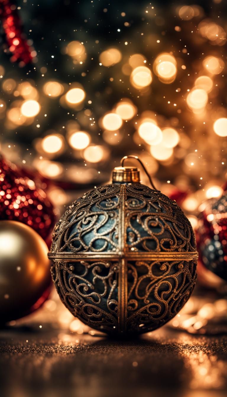 Detailed Hyperrealistic New Year's Background