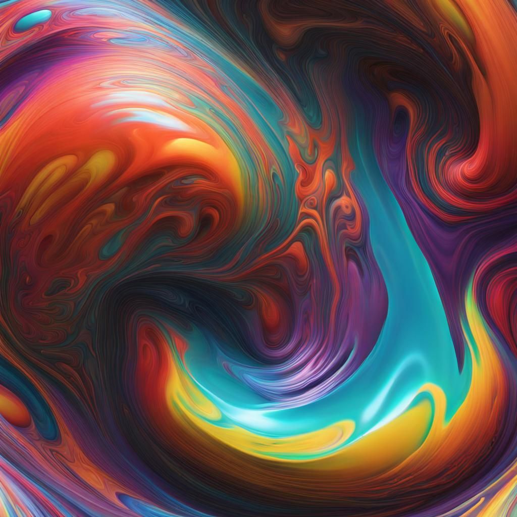 Psychedelic Multi-Colored Paint Splash: Detailed Matte Art