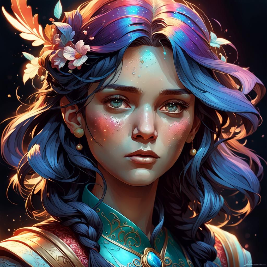 Nostalgic Portrait in Art Nouveau Style