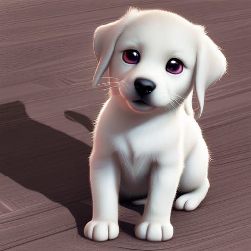 Adorable Anime-Style Retriever Puppy in 3D