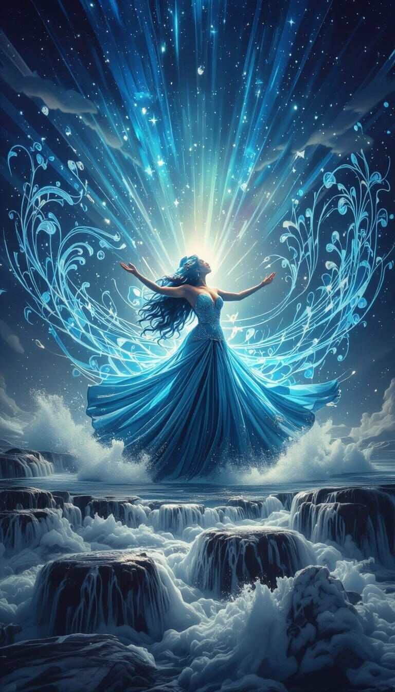 Diva from The Fifth Element in Blue Gown