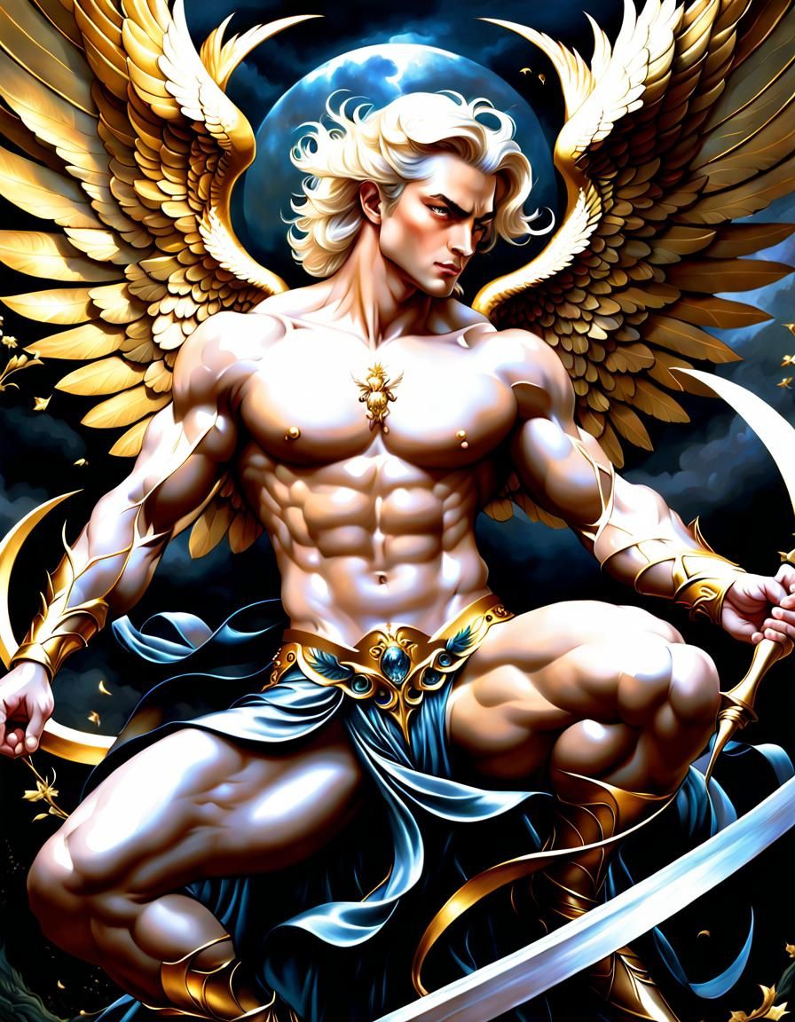 Four Seasons Fallen Angel Portrait in Ethereal Style