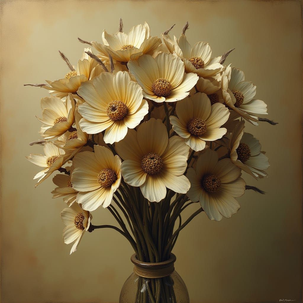 Vintage Spoon Flowers in Golden Light
