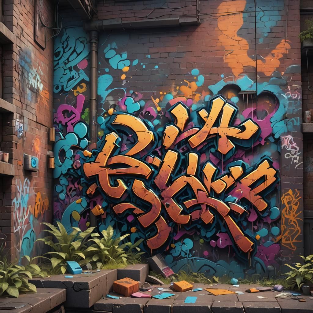 Detailed Graffiti Art in Deep Color