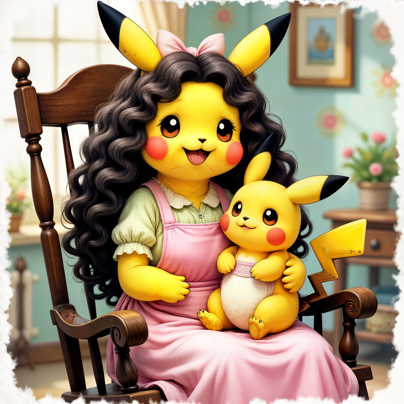 Pikachu Mother in Cozy Home