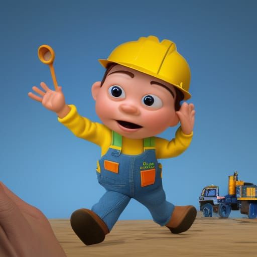 Bob the Builder: Pixar-Style 3D Digital Art