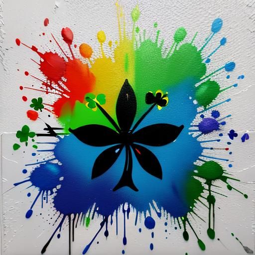 Polychromatic Graffiti Art: Lucky Four-Leaf Clover