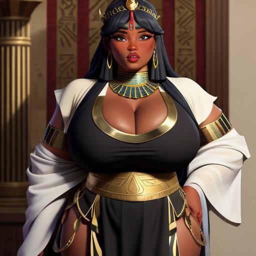 Egyptian Goddess of Passion in Revealing Toga
