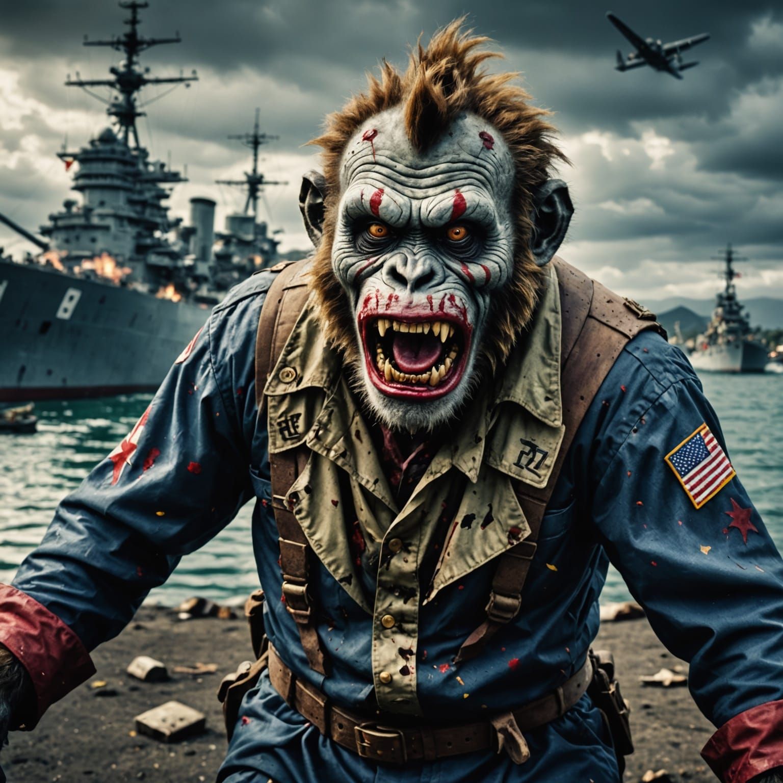 Cyberpunk Apocalypse: Zombie Monkey Monster Clown Invasion