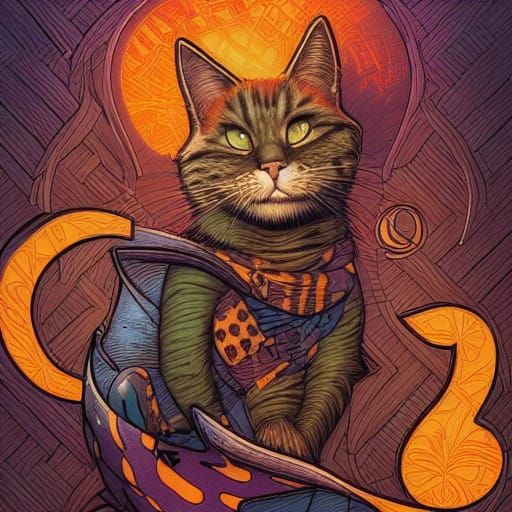 Blaze the Cat in Comic Book Art Style