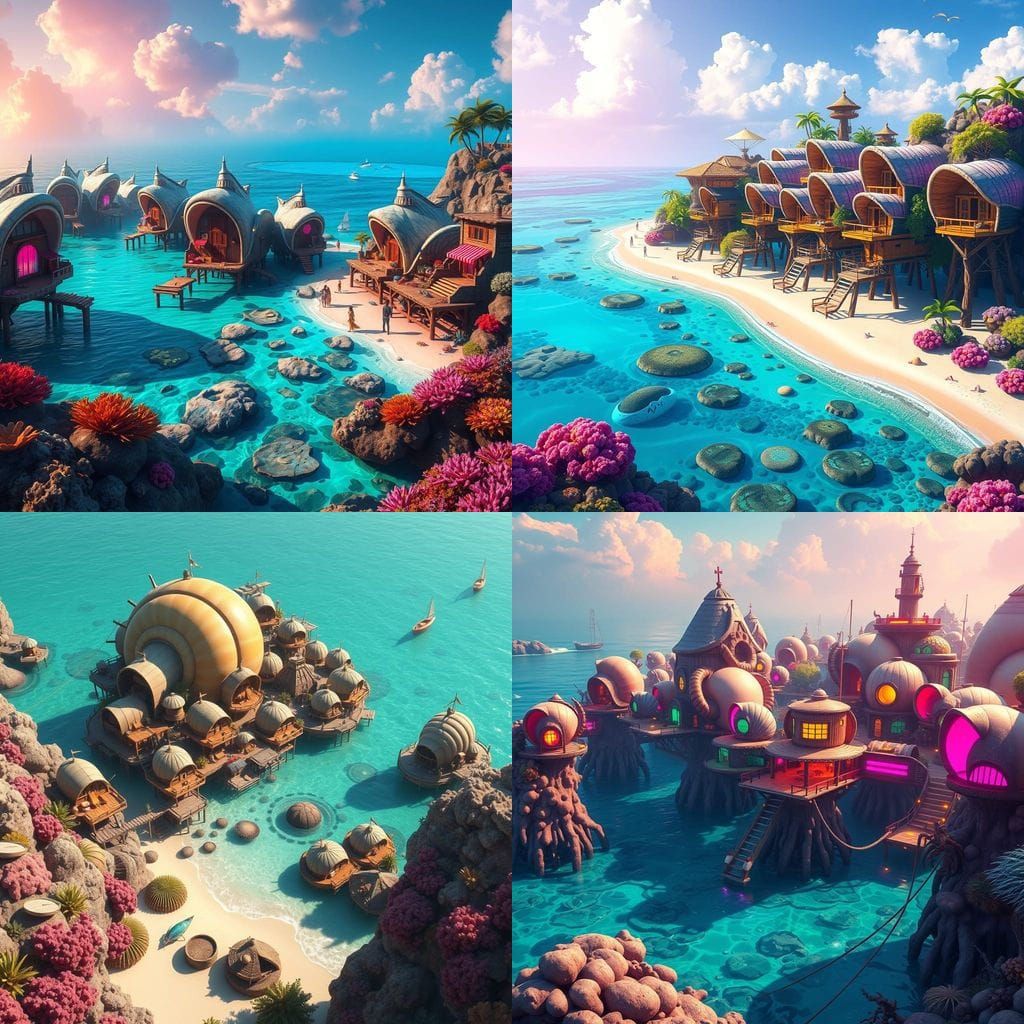 Futuristic Reef City on Coral Beaches