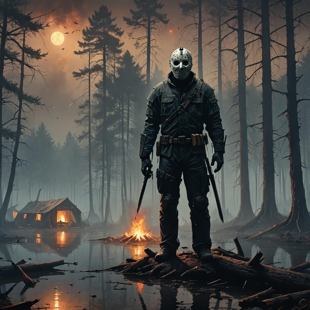 Surreal Jason Voorhees in Abandoned Camp Crystal Lake