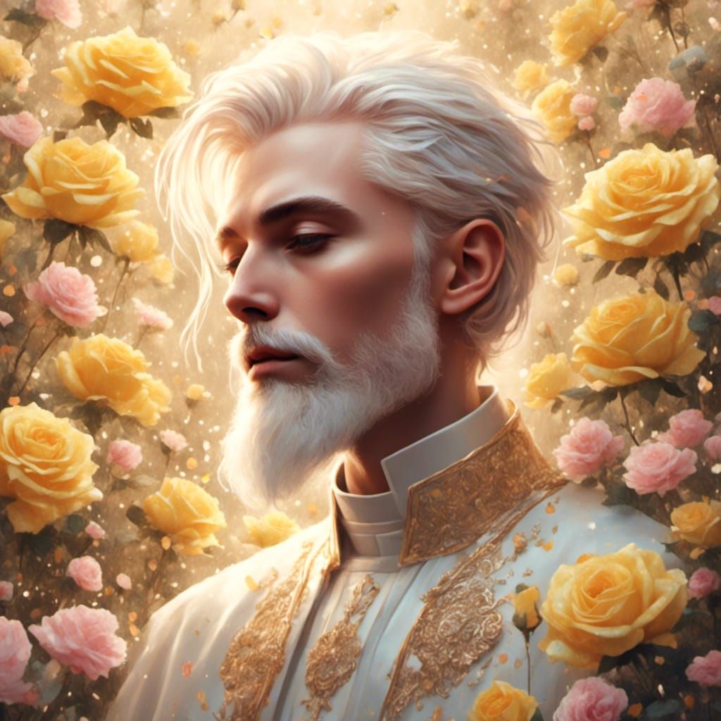 Priest with Rose Eyes in Pastel Hyperrealism