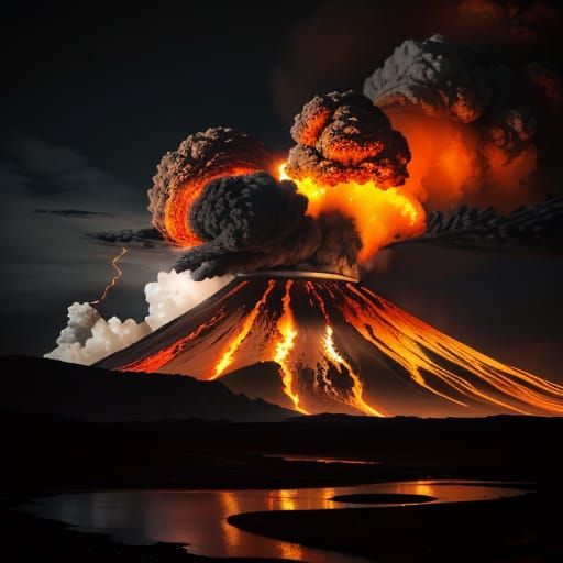 Volcanic Apocalypse in Golden Hues