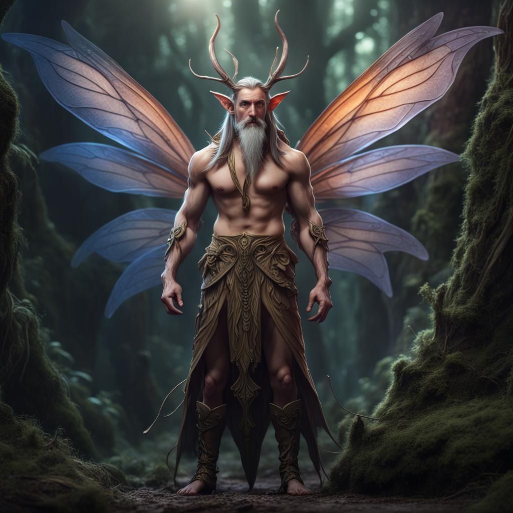 Kind Fairy King in Detailed Matte Painting
