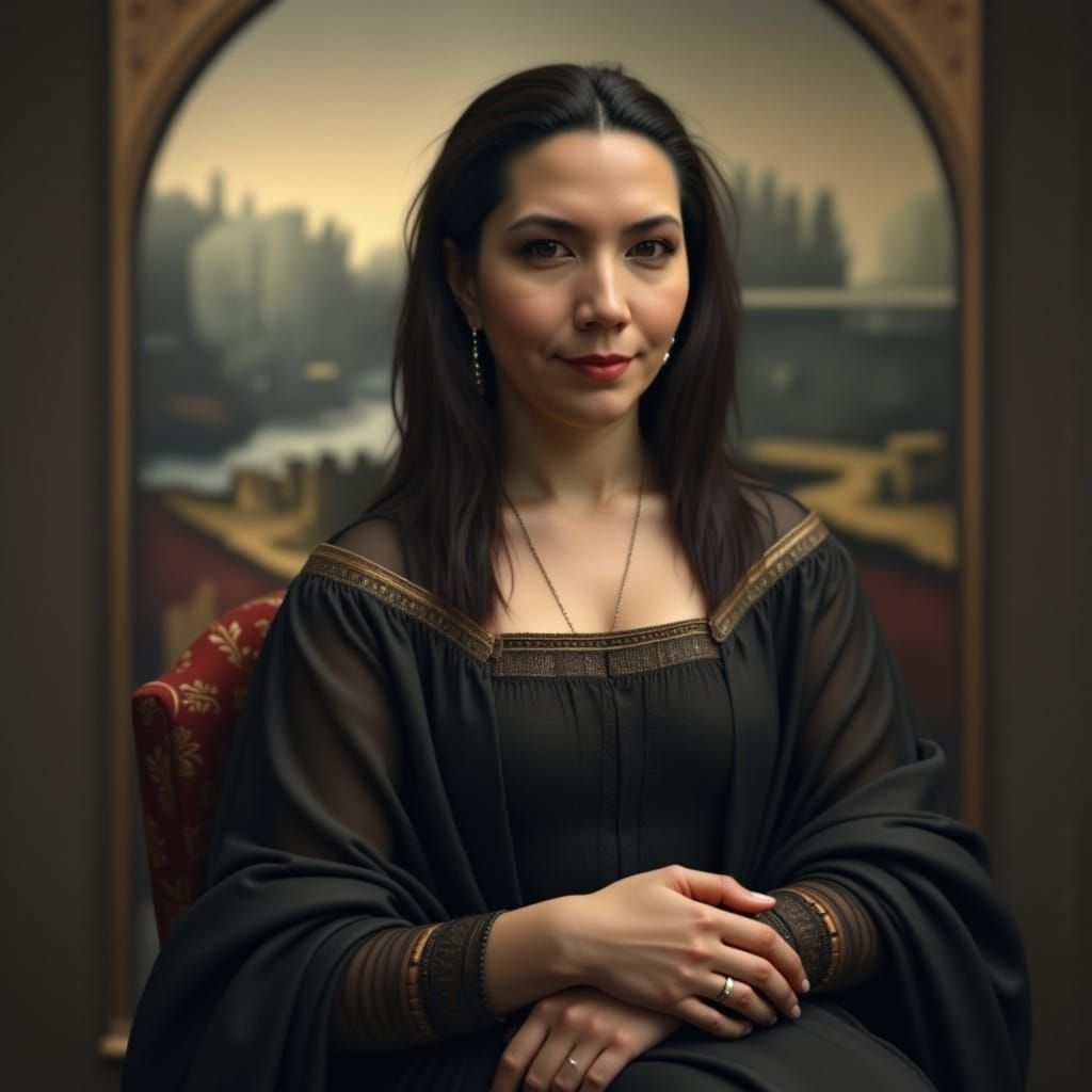 Hyper-Realistic Digital Mona Lisa in Renaissance Style