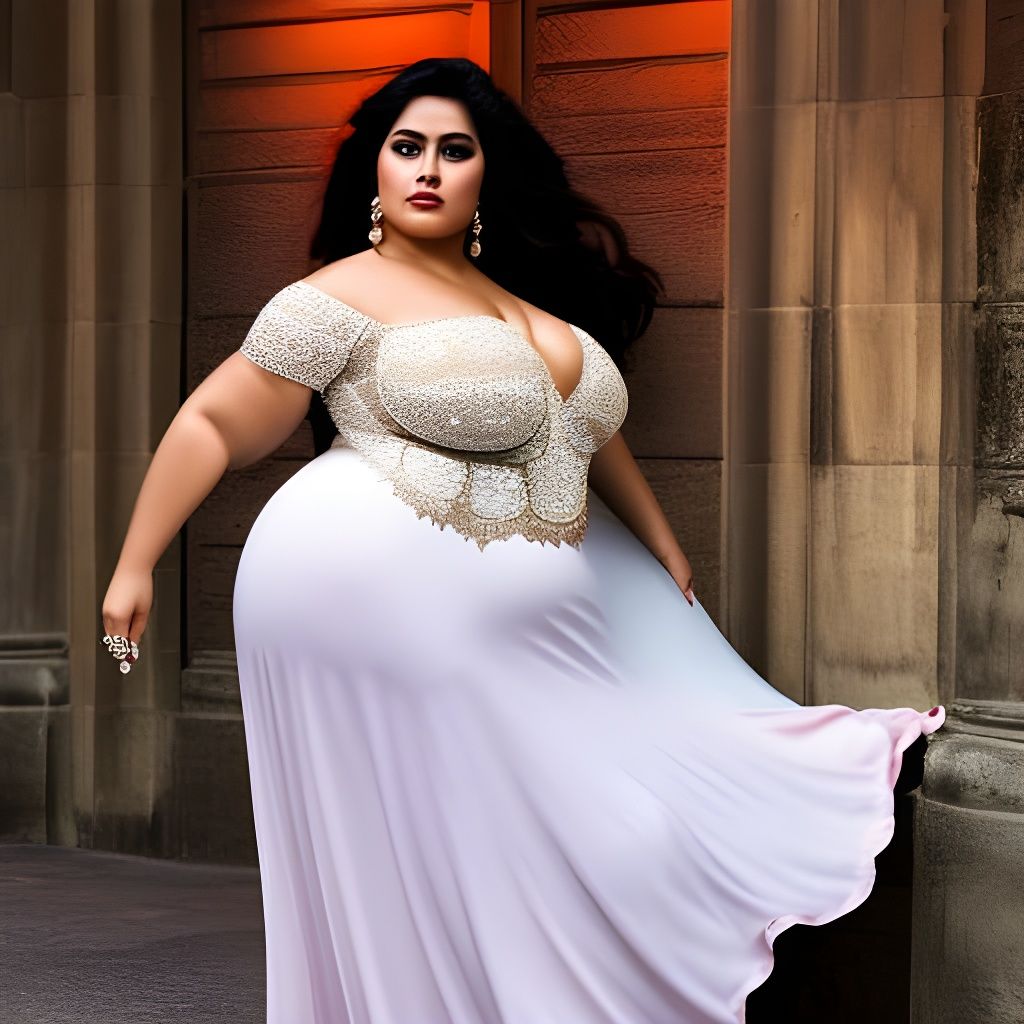 Voluptuous Flamenco Dancer Portrait in Hyperrealistic Style