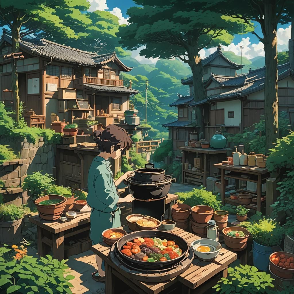 Tanjiro Kamado in Studio Ghibli Anime Style