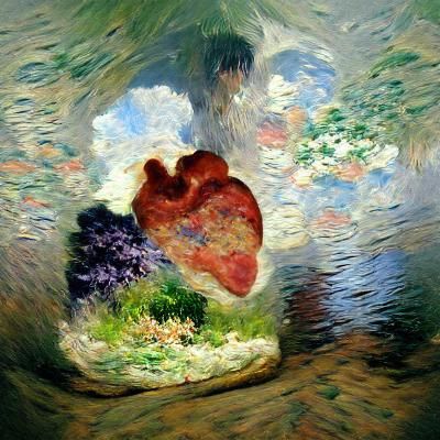Abstract Heart in Impressionist Style