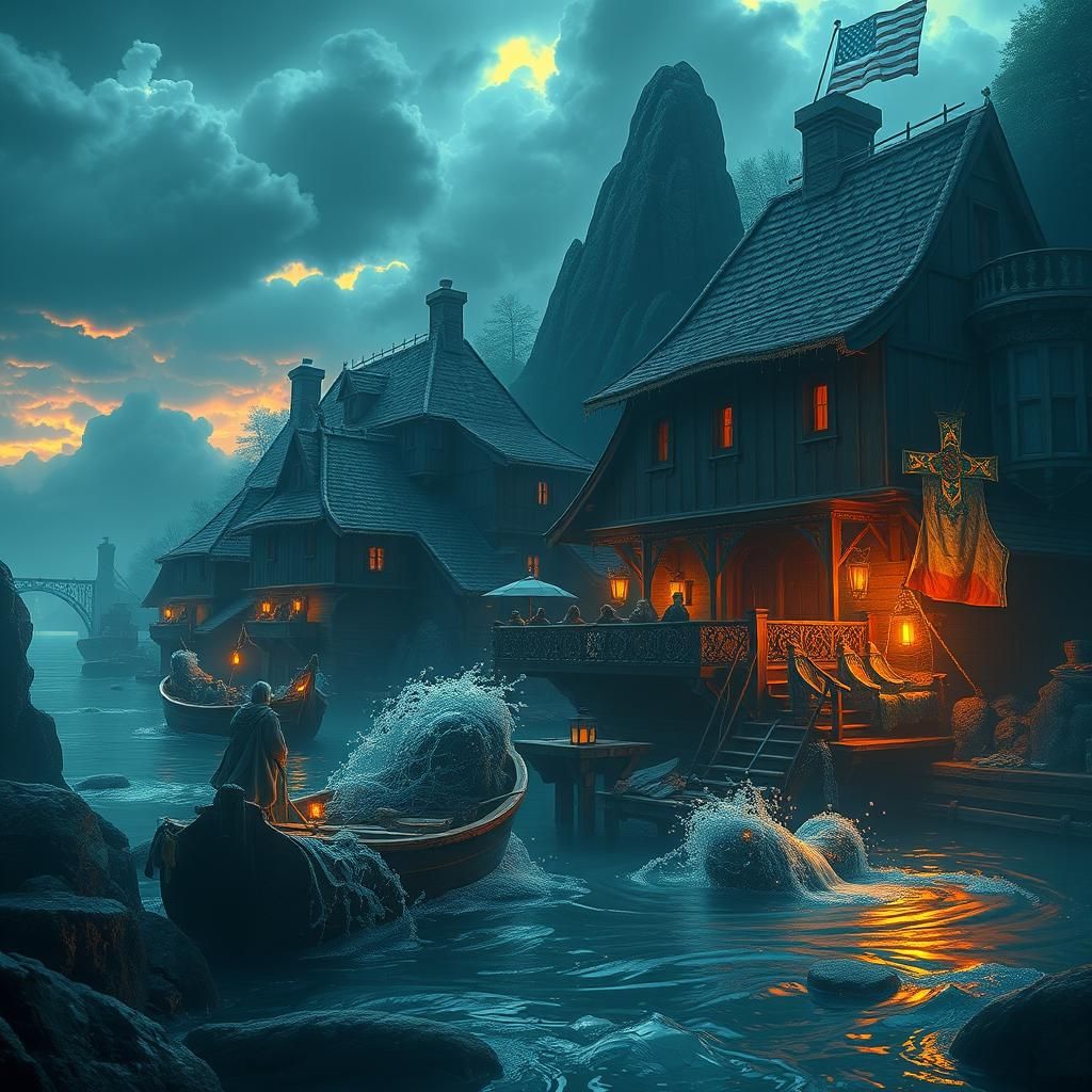 Life in 1700s America: Detailed Matte Painting