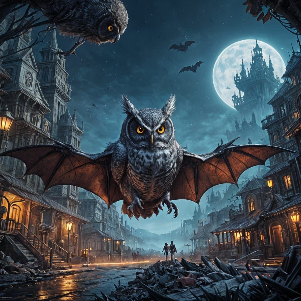 Fantastical Owl Concept Art in Deep Color