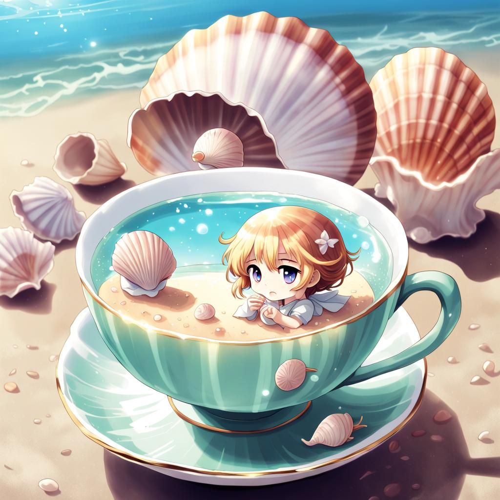 Seashell Teacup in Anime Style