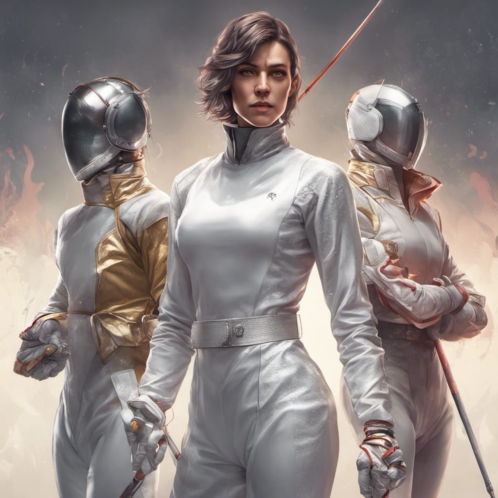 Fencing Epee Portrait in Hyperdetailed Style